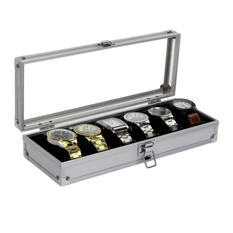 metal watch box round|aluminum watch box.